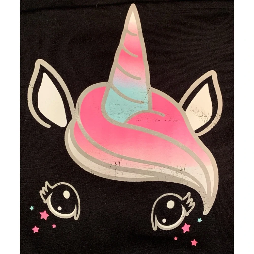 Justice Girls Black Unicorn Dress Size 18 Plus